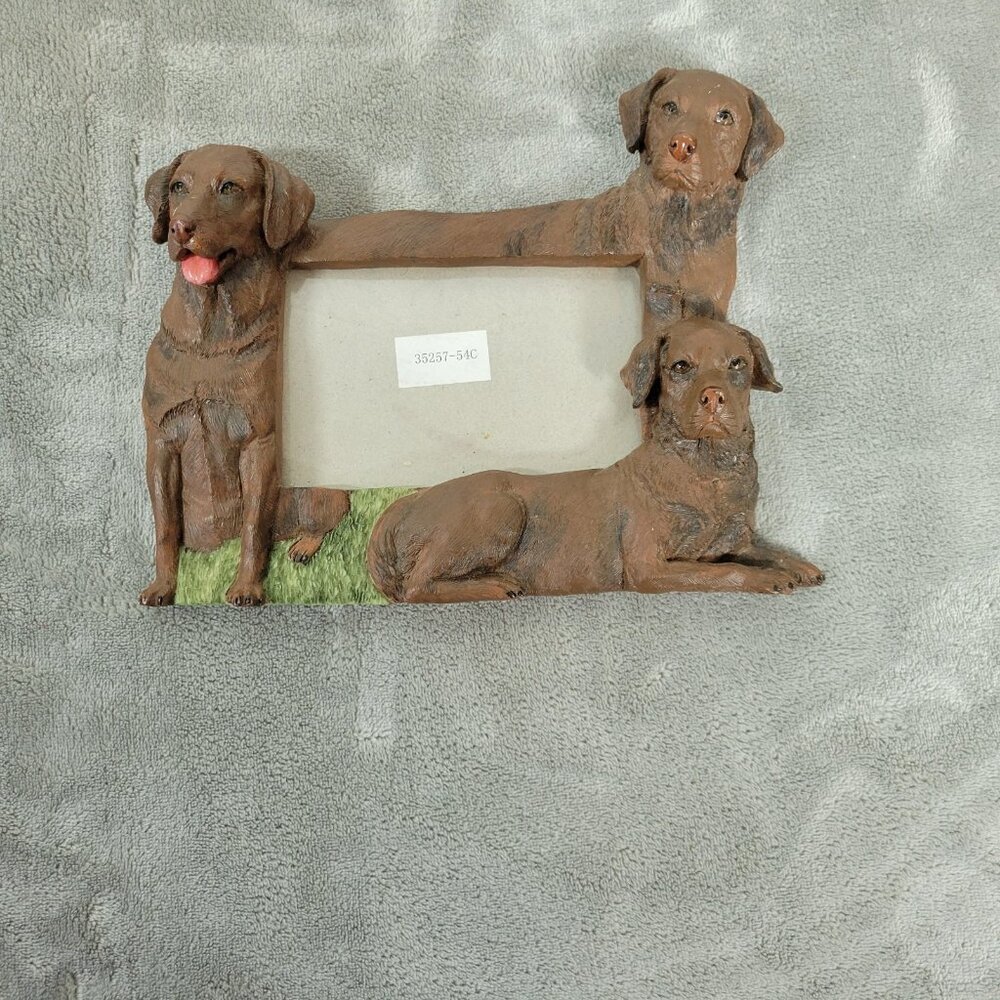 Vintage E&S Imports Brown Labrador Retriever Photo Frame 4x6 Dog Picture S101E